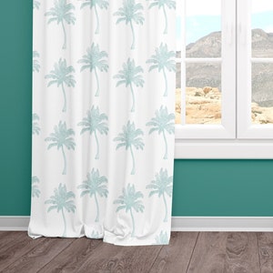 Palm Tree Curtain Panels: Tropical Beach Nursery Decor
