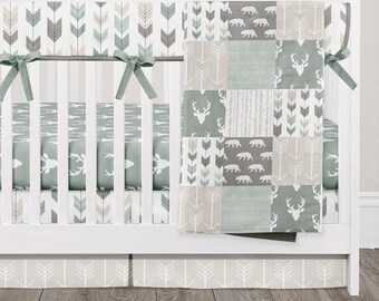 sage green crib bedding