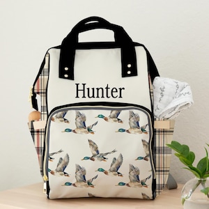 Mallard Duck Diaper Bag Backpack: Personalized Baby Boy Gift