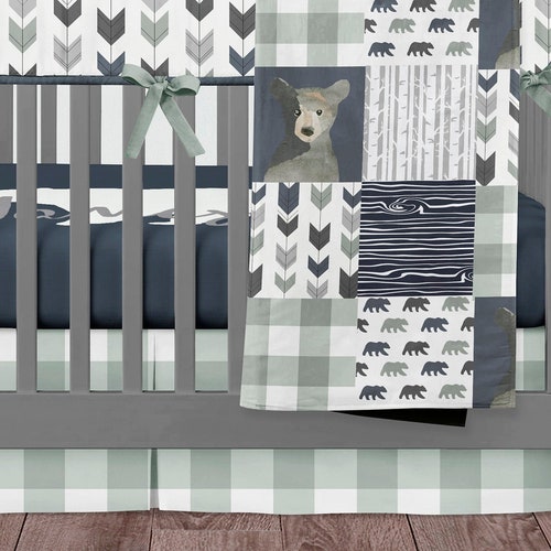 Baby Boy Crib Bedding Set Woodland Crib Bedding Woodland Etsy