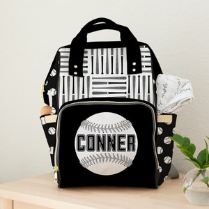 Personalized Baseball Diaper Bag Backpack: Baby Boy Shower Gift
