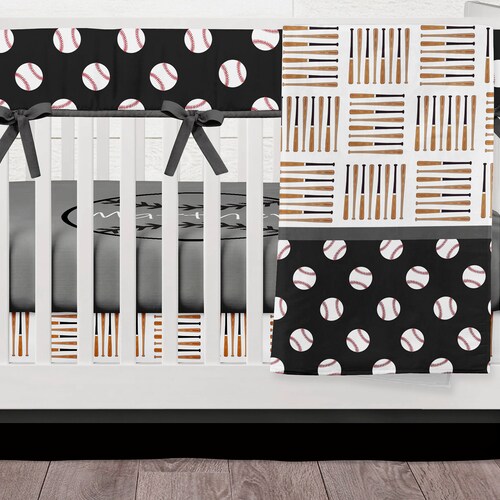 Football Crib Bedding Set Boy Nursery Bedding Baseball Baby Etsy