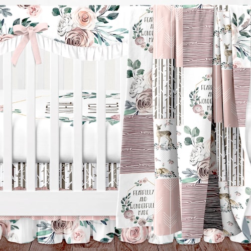 Deer Crib Bedding Set Baby Girl Crib Bedding Sets With Deer Etsy