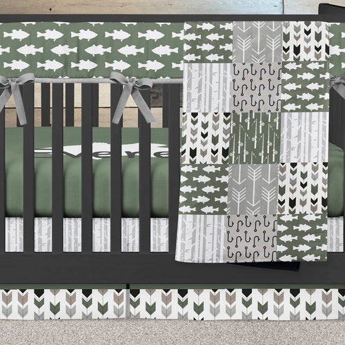 Boy Fishing Crib Bedding Baby Crib Set Fish Outdoor Theme Etsy