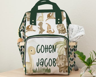 Dinosaur Diaper Backpack: Personalized Baby Boy Gift