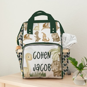 Dinosaur Diaper Backpack: Personalized Baby Boy Gift