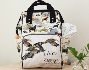 Diaper Bag Boy Duck Backpack Diaper Bag Personalized Boy Baby Shower Gift Dog and Duck Hunting Baby Boy Diaper Bag Shower Gift Boy Etsy