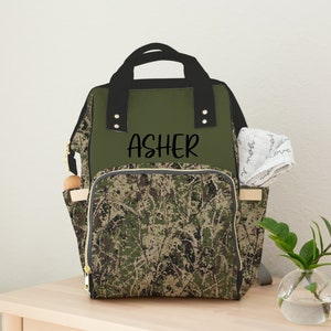 Personalized Camo Diaper Bag Backpack - Hunting Baby Boy Gift