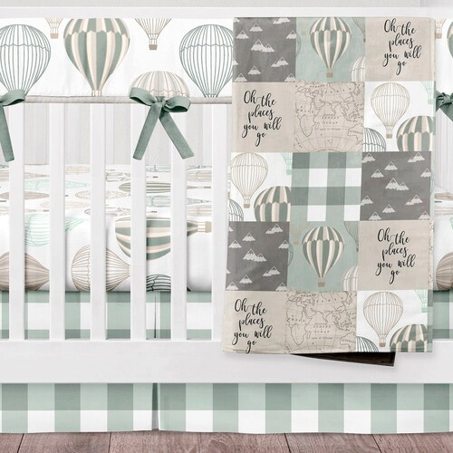 Woodland Nursery Gender Neutral Sage Green Crib Bedding Etsy