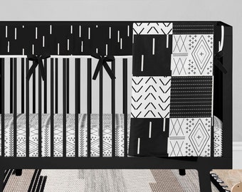 black and white cot sheets