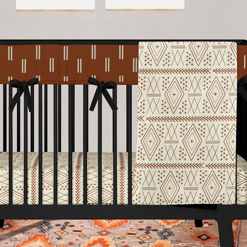 Boho Nursery Crib Bedding Set Baby Crib Sheet Patchwork Etsy