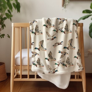 Duck Blanket, Baby Blanket Mallard Duck, Minky Blanket, Soft Cuddle Baby Blanket