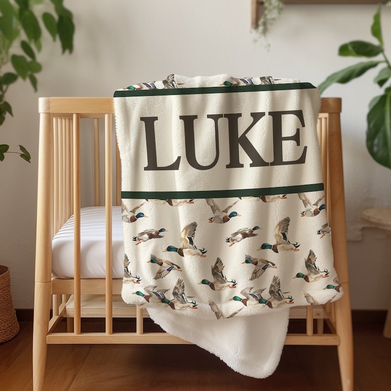 💖Buy 2 Free Shipping💖Mallard Duck Blanket, Duck Baby Blanket, Minky Blanket, Soft Cuddle Baby Blanket, Personalized