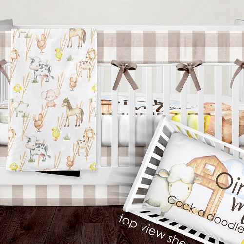 Gender Neutral Crib Bedding Set Farm Crib Bedding Gender Etsy