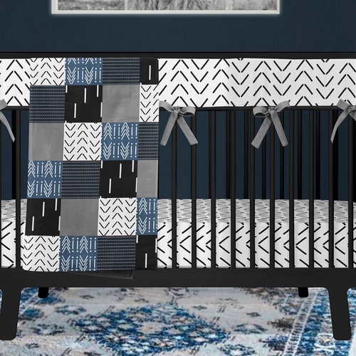 Boho Crib Bedding Set Baby Nursery Gender Neutral Dark Green Etsy