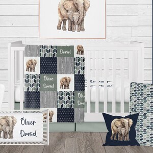 Elephant Baby Bedding Set Moon Crib Bedding Baby Boy Crib Bedding Moon and Stars Crib Bedding Baby Boy Bedding Blue Elephant Nursery Etsy