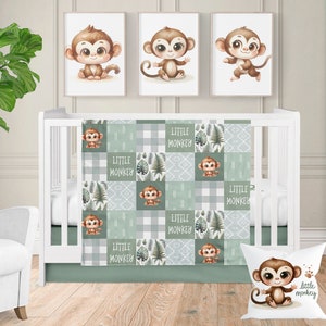 Monkey Crib Sheet Etsy