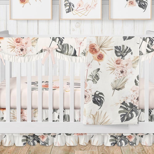 Boho Nursery Bedding Set Boho Crib Bedding Set Baby Girl Etsy
