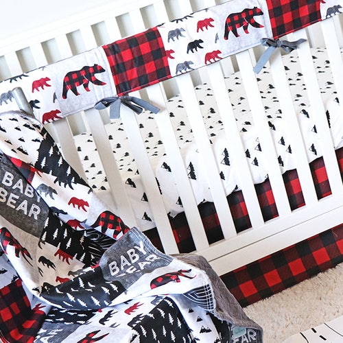 Woodland Baby Crib Bedding Set Baby Boy Baby Bedding Crib Etsy