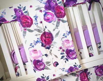 purple crib skirt