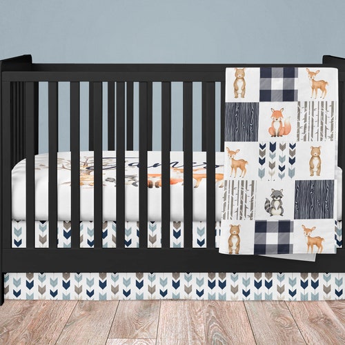 Woodland Nursery Bedding Set Deer Crib Bedding Baby Boy Etsy