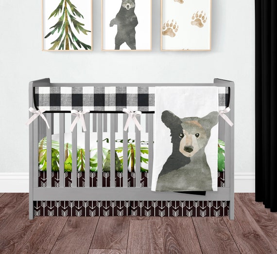 woodland bear crib bedding