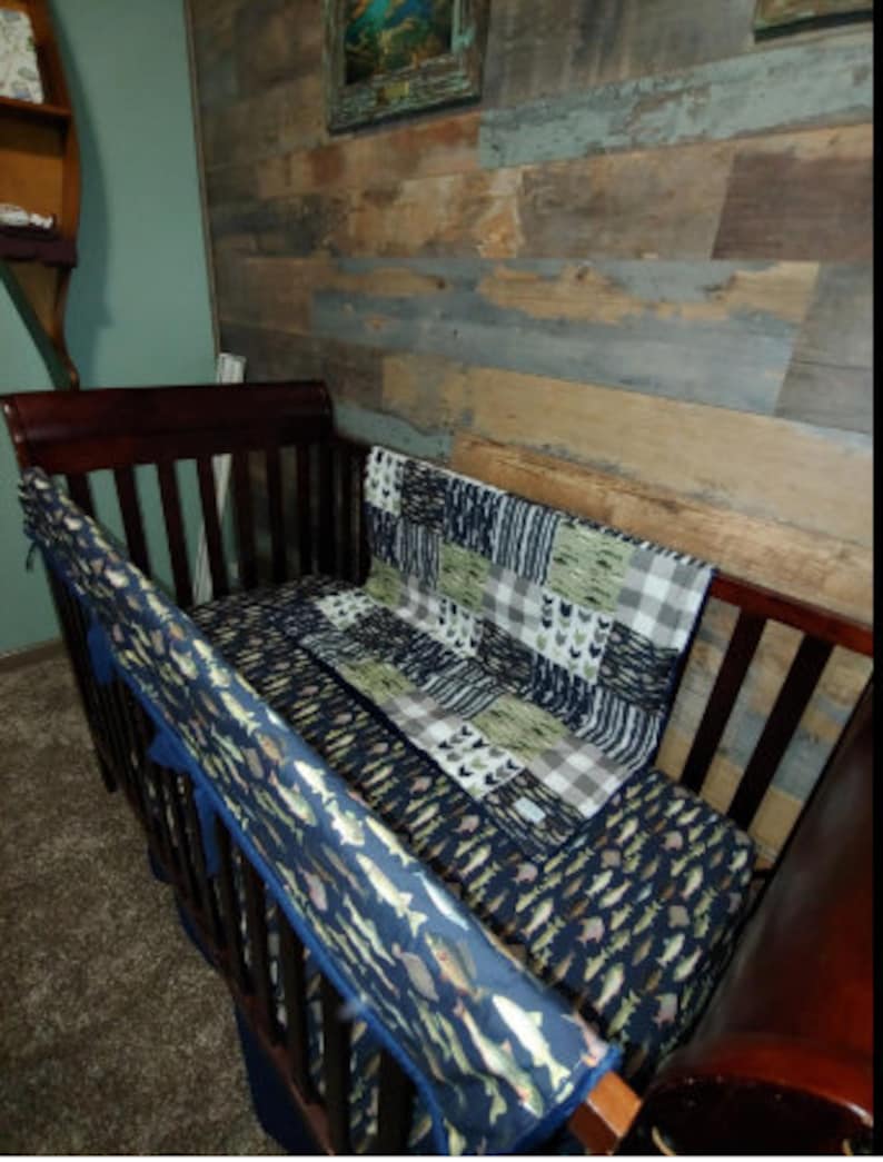 Fishing Crib Bedding Set for Baby Boy Nursery Woodland Etsy