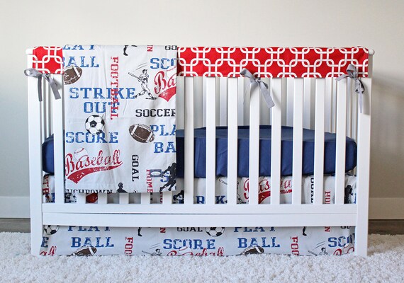 baseball theme crib bedding