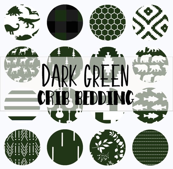 dark green crib bedding