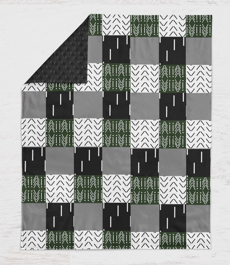 Boho Crib Bedding Set Baby Nursery Gender Neutral Dark Green Etsy