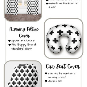 Black and White Crib Bedding, Gender Neutral Baby Nursery, Monochrome Modern Geometric Baby Bedding image 7