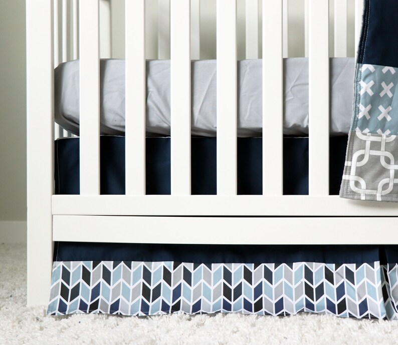 Baby Boy Crib Bedding Nursery Set Modern Geometric Baby Etsy