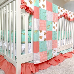 coral crib set