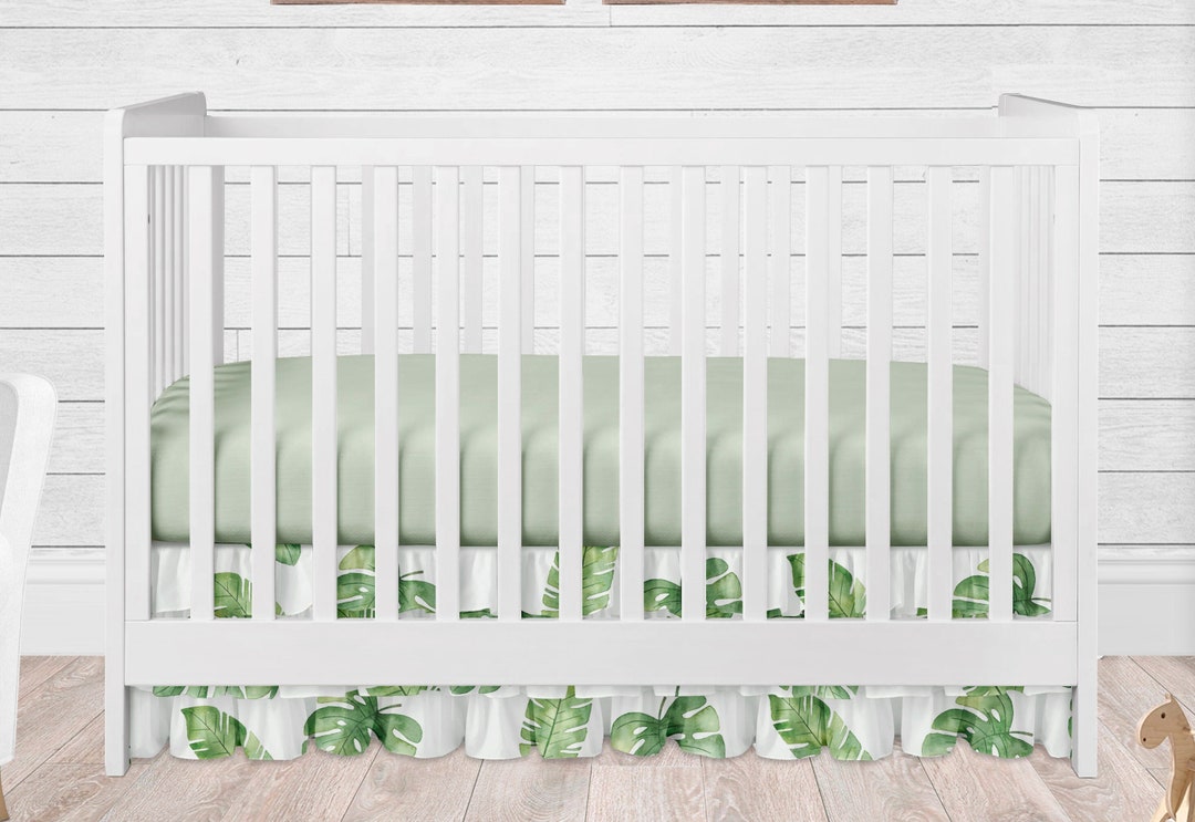 Tropical Nursery Crib Skirt Baby Bedding Jungle Safari Etsy