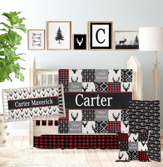 Baby Crib Bedding Set Woodland Crib Bedding, Boy Crib Bedding Set