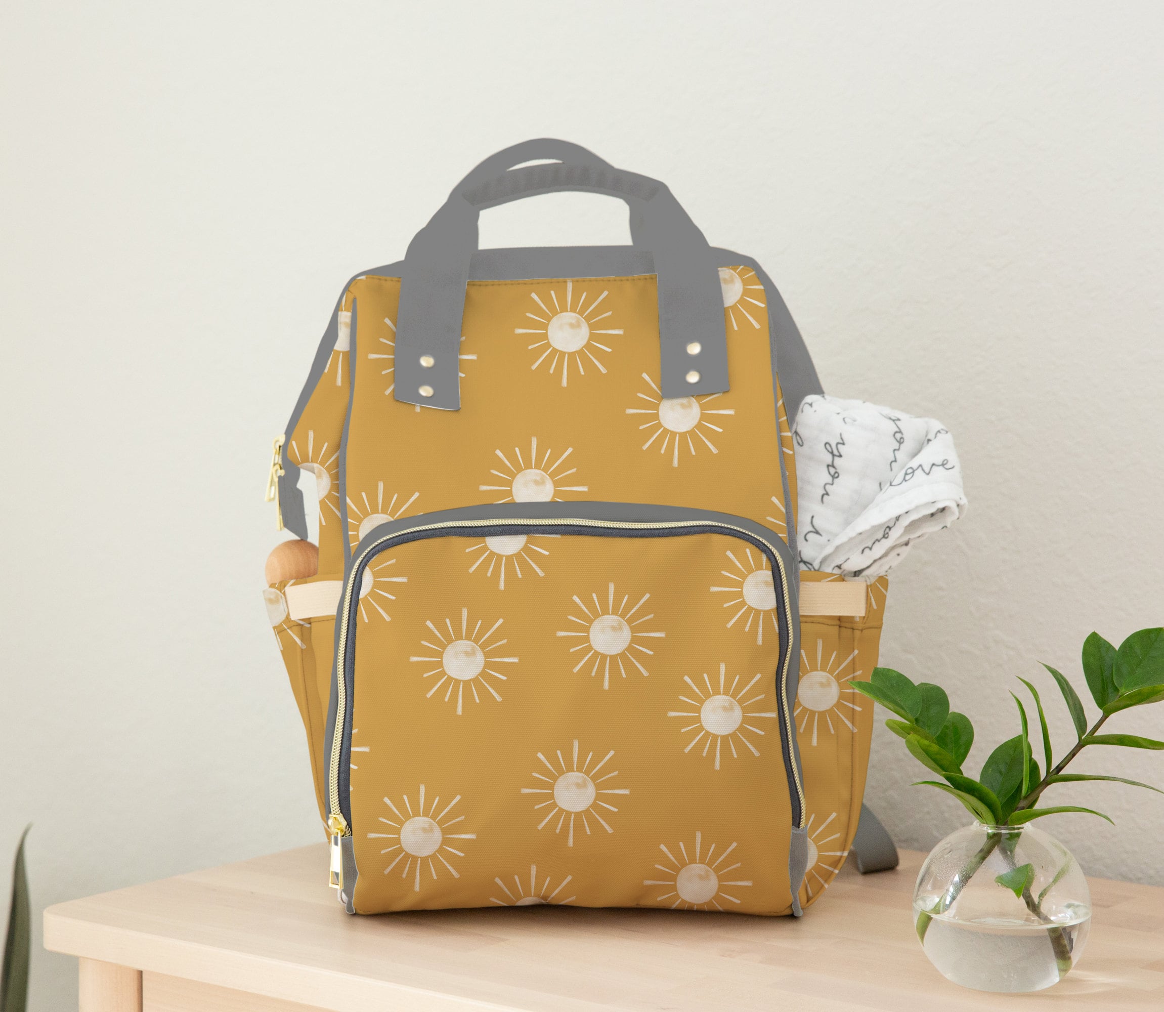 I ❤️Honey Yellow Owl Backpack Diaper Bag Disney Winnie the Pooh Diaper Backpack, Disney Diaper Bag  main image 3
