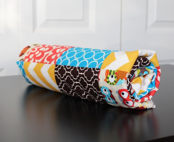 Colorful Owl Patchwork Quilted Blanket NCU0HY010