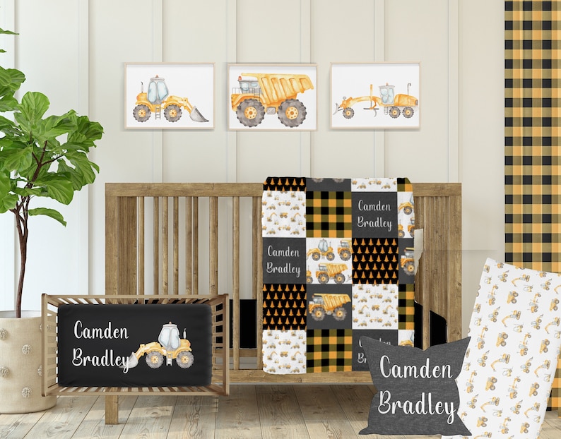 Construction Crib Bedding Baby Boy Nursery Construction Etsy