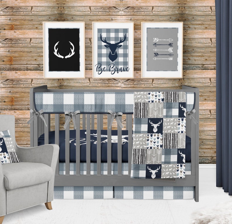 Woodlands Baby Boy Crib Bedding Personalized Crib Sheet Etsy