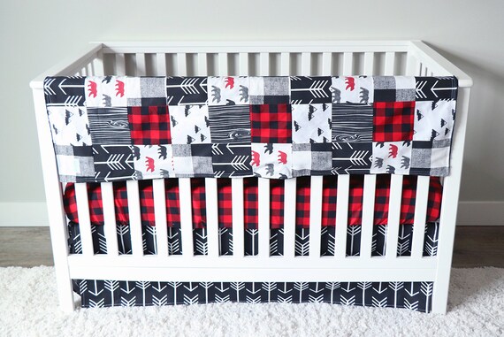red plaid crib sheet