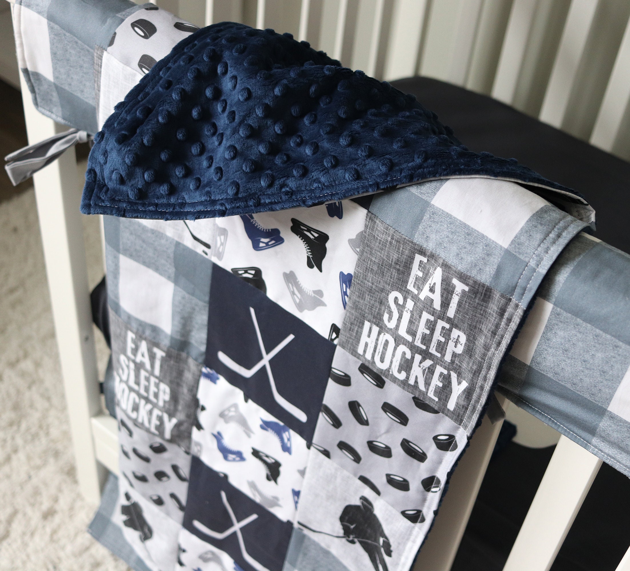 Hockey Crib Bedding for Baby Boy Nursery Sports Theme Crib Etsy