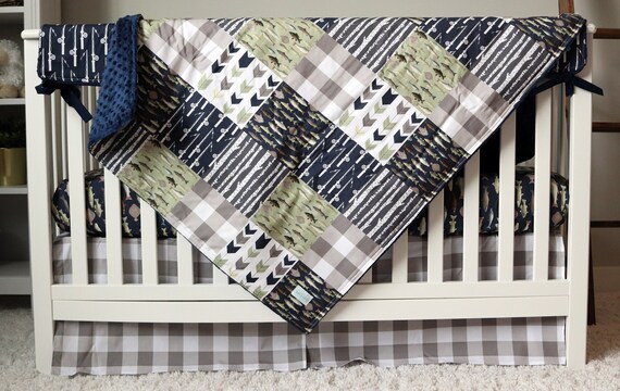 baby boy fishing crib bedding