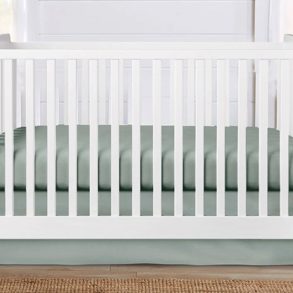Sage Crib Bedding, Gender Neutral Nursery, Baby Bedding in Sage Green