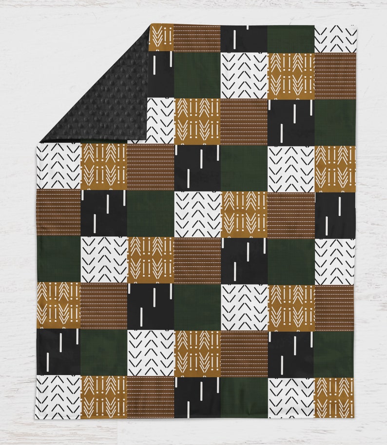 Boho Crib Bedding Set Hunter Green Rust Bohemian Baby Etsy Canada