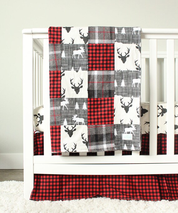 lumberjack baby crib bedding