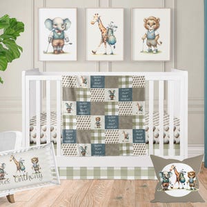 Safari Golf Crib Bedding Set: Neutral Baby Boy Nursery
