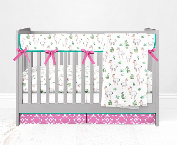llama and cactus baby bedding
