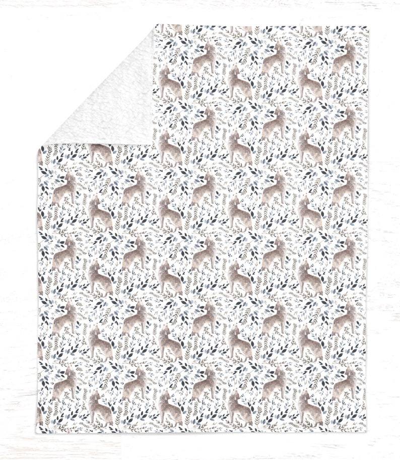 Wolf Crib Bedding Set for Baby Boy Nursery Set Woodland Etsy