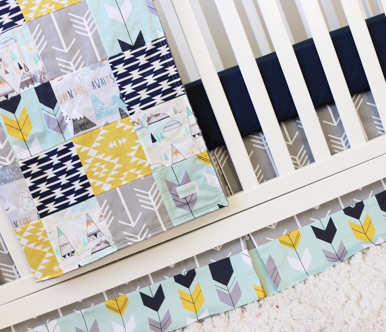 Woodland Crib Bedding Set for Baby Boy Mountain Adventure Etsy