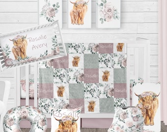 Highland Cow Baby Crib Bedding Set: Farm Nursery Decor